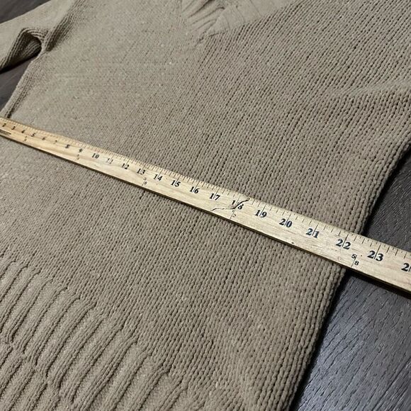 Aerie Womens Brown Woven Oversized Soft Sweater V Neck Size Small - Picture 7 of 8